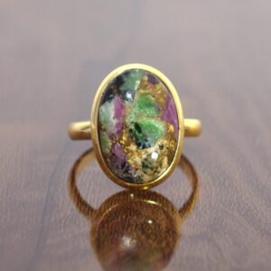 Ruby Gemstone 925 Sterling Silver Ring 18k Gold Plated Ruby Gemstone Ring Wholesale Supplier & Manufacturer