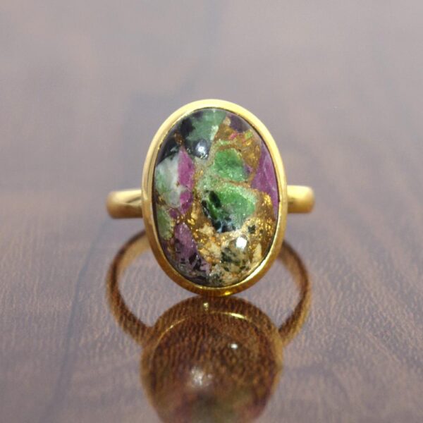 Ruby Gemstone 925 Sterling Silver Ring 18k Gold Plated Ruby Gemstone Ring Wholesale Supplier & Manufacturer