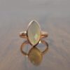 Vintage Natural Gray Chalcedony Gemstone Sterling Silver Ring Rose Gold Plated Marquise Shape Gemstone Ring Wholesale Supplier
