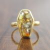 Handmade 18k Gold Plated Cat Eye Gemstone Coffin Ring 925 Sterling Silver Cats Eye Ring Jewelry Wholesale Suppliers