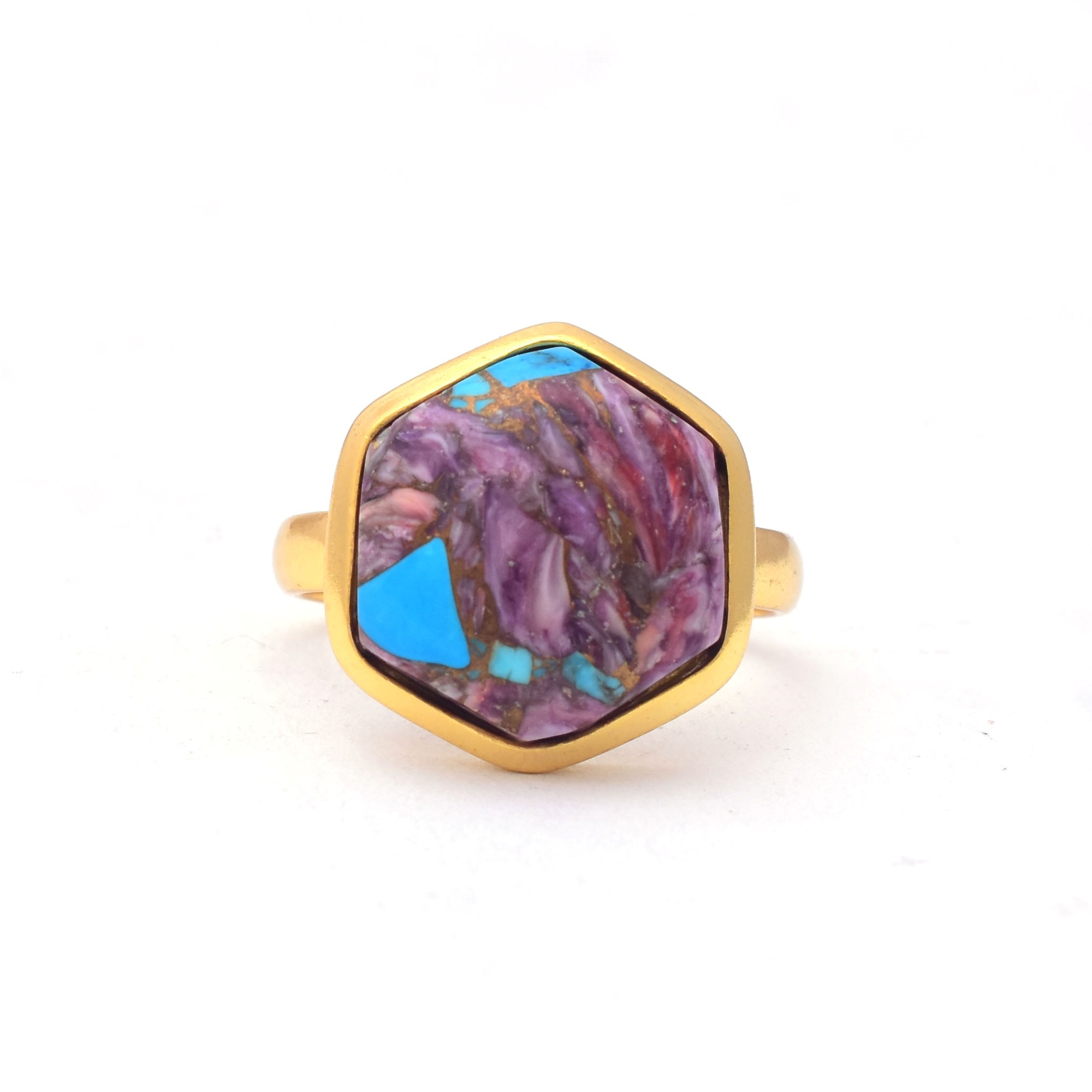 amazing quality Spiny Purple Oyster Copper Turquoise handmade ring 925 solid sterling silver jewelry wholesale factory price