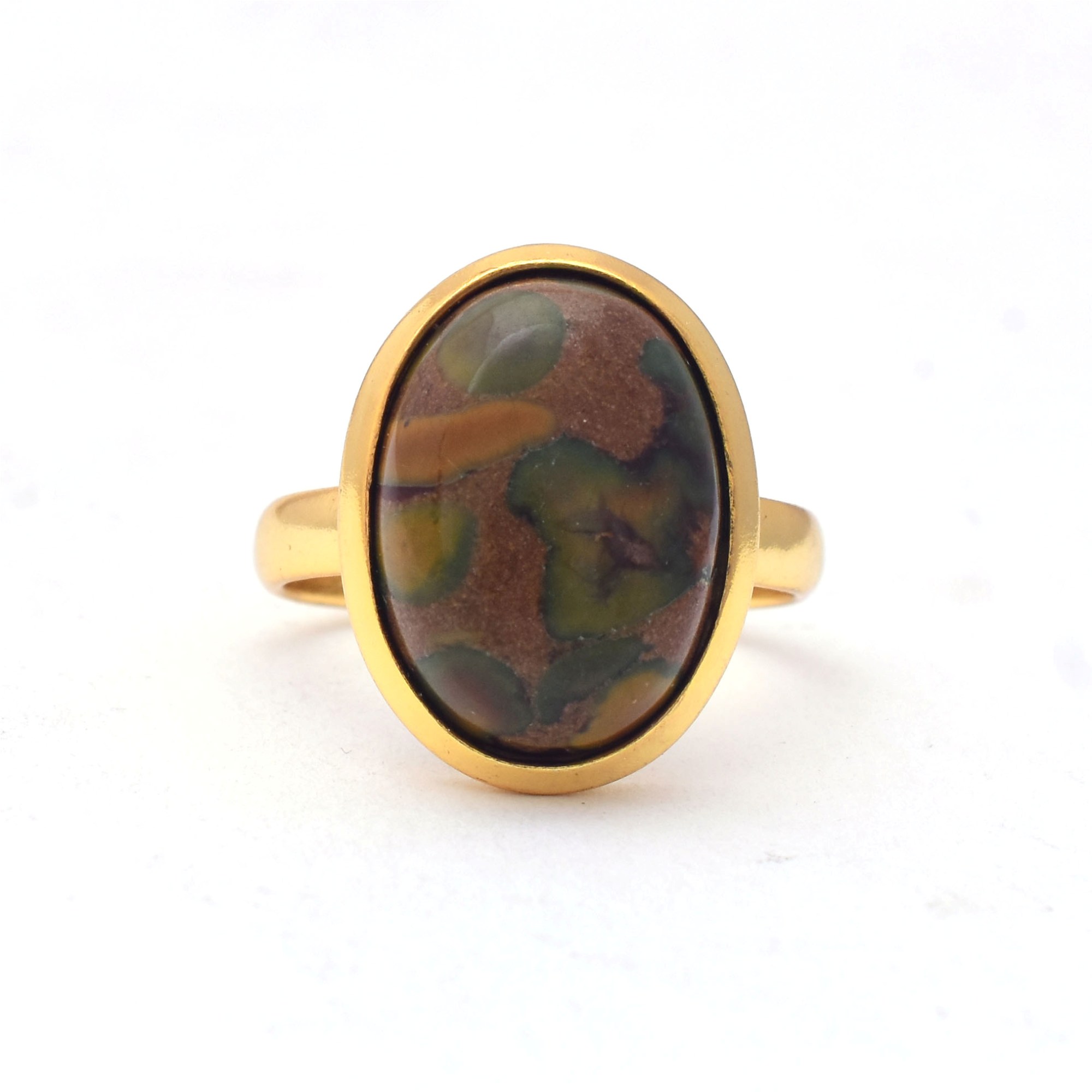 Natural Stone oval Shape Fruit Jasper Ring Wholesale Gemstone Fine Jewellery Ring 925 Solid Sterling Silver Ring