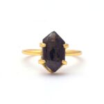 925 Sterling Silver Copper Shungite Gemstone Ring Handmade Jewelry Semiprecious Natural Healing Stone Ring For Men & Women