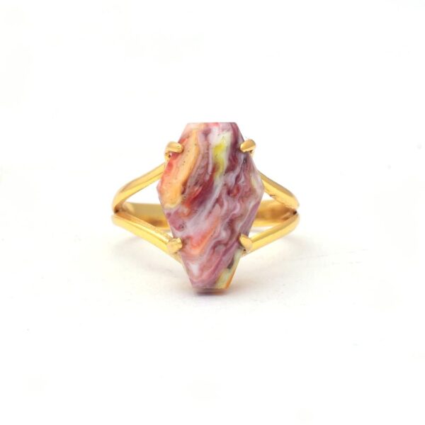 high quality Best selling fine 925 solid sterling silver Pink Oyster gemstone statement ring custom jewelry manufacturer