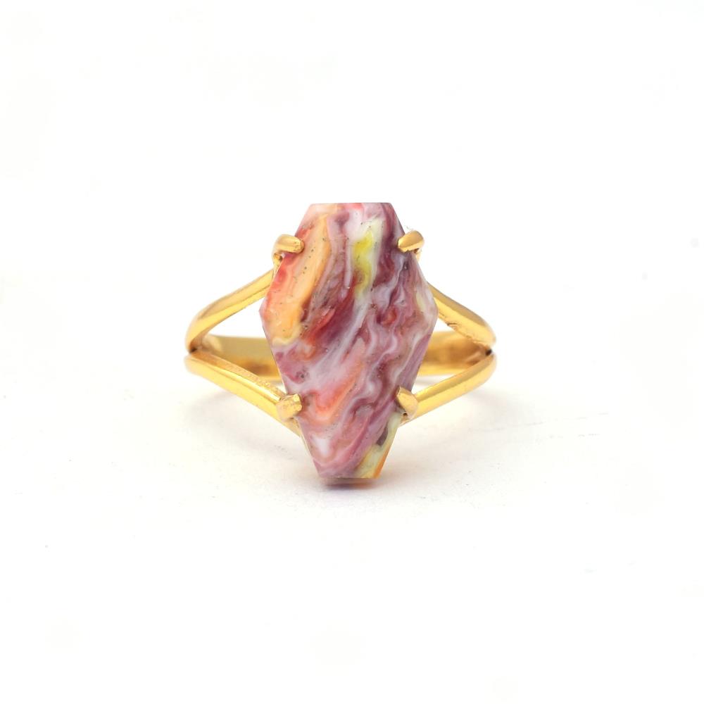 high quality Best selling fine 925 solid sterling silver Pink Oyster gemstone statement ring custom jewelry manufacturer