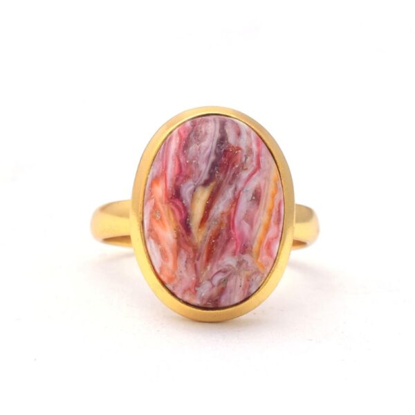 natural gemstone rings 925 solid sterling silver Pink Oyster semiprecious fine jewellery ring at wholesale price
