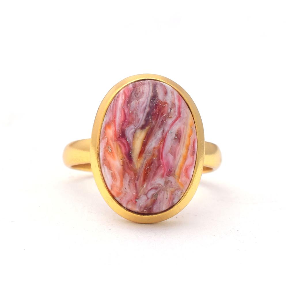 natural gemstone rings 925 solid sterling silver Pink Oyster semiprecious fine jewellery ring at wholesale price
