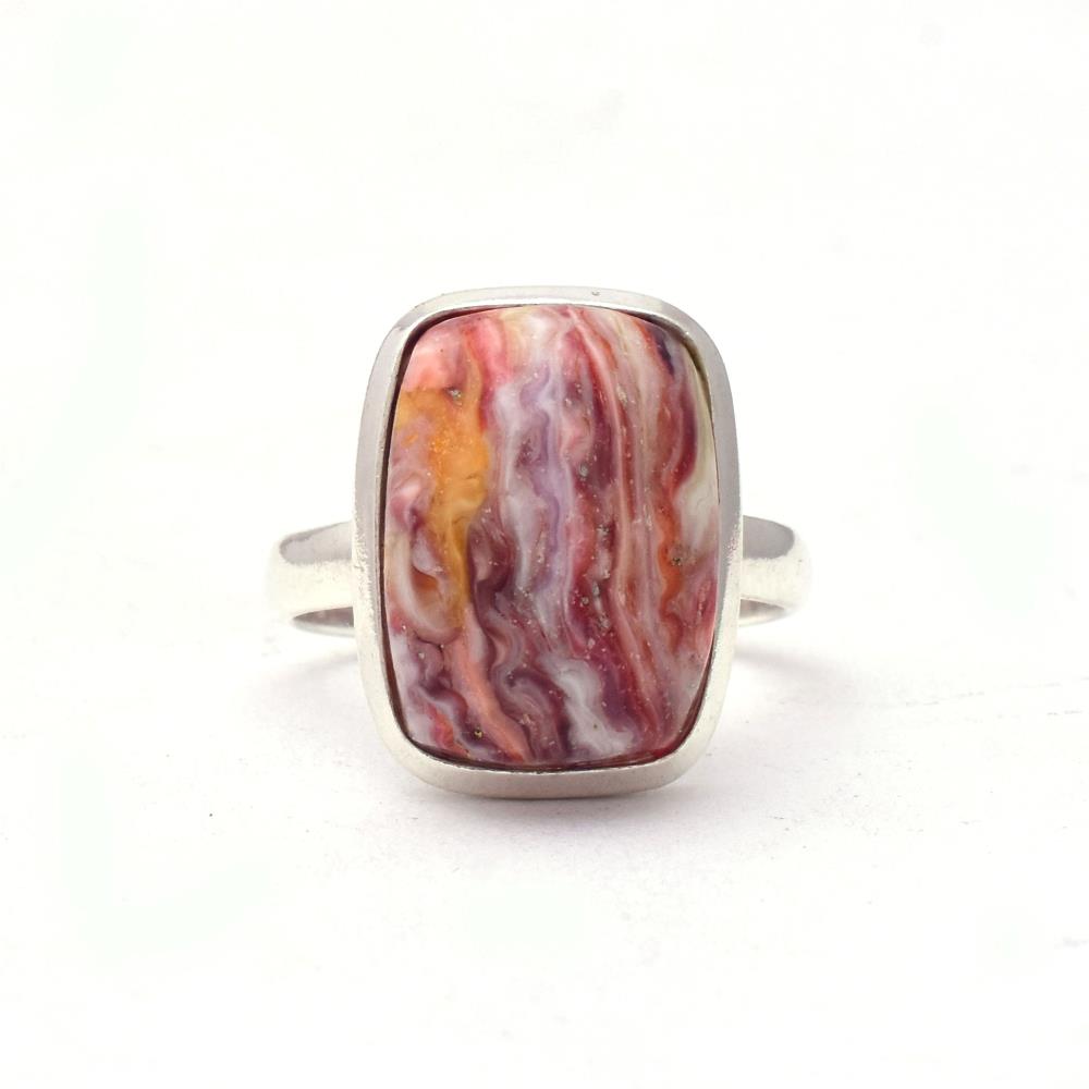 natural Pink Oyster gemstone cushion Natural Pink Oyster 925 Sterling Silver Gemstone Engagement Rings For Women Jewelry