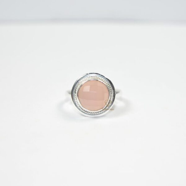 special fashion amazing 925 solid sterling silver Pink chalcedony ring jewelry unisex ring for wedding silver ring
