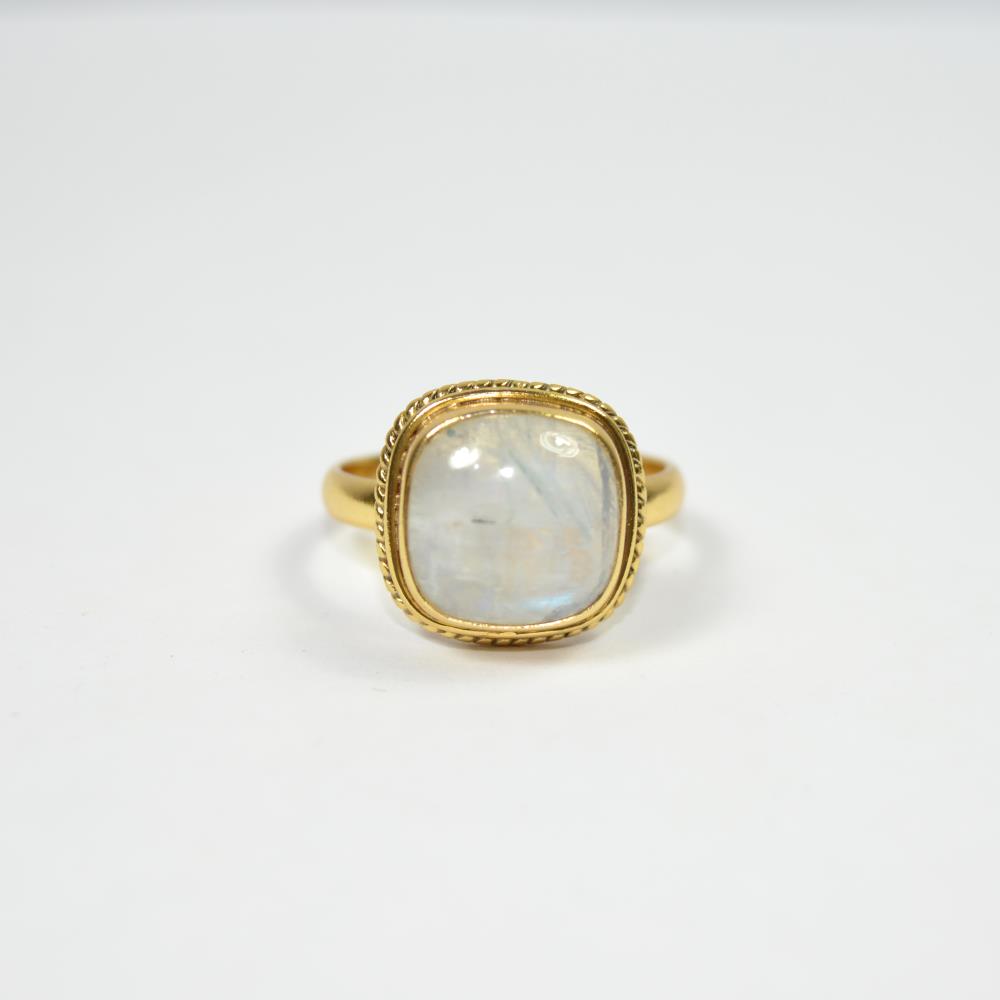 High Quality Rainbow Moonstone Gemstone 925 Solid Sterling Silver Dainty semiprecious Fine Jewellery Ring For Women