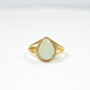 925 sterling silver natural Aqua Chalcedony gemstone rings handmade semiprecious fine jewelry latest silver designer ring