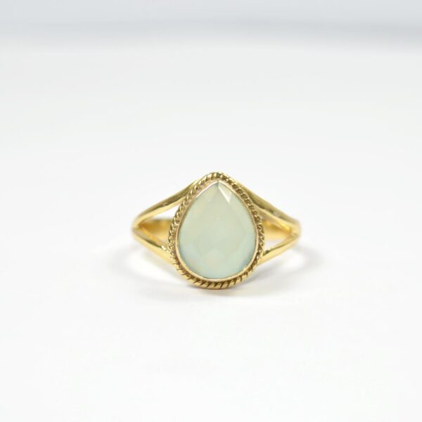 925 sterling silver natural Aqua Chalcedony gemstone rings handmade semiprecious fine jewelry latest silver designer ring