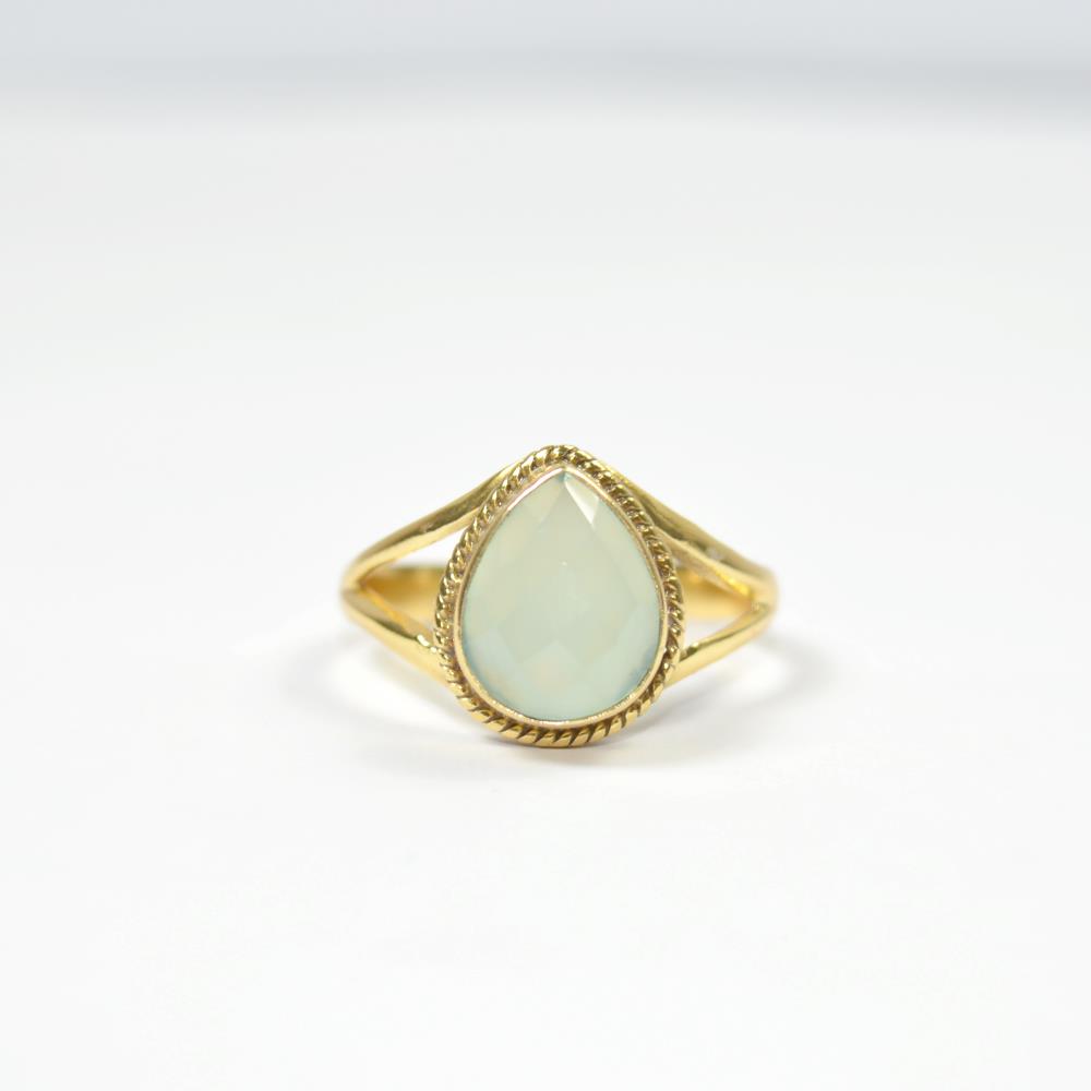 925 sterling silver natural Aqua Chalcedony gemstone rings handmade semiprecious fine jewelry latest silver designer ring