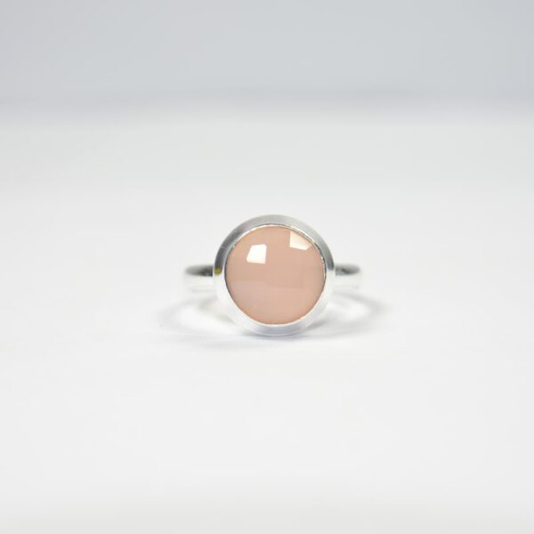 natural gemstone rings 925 solid sterling silver Pink Chalcedony semiprecious fine jewellery ring at wholesale price