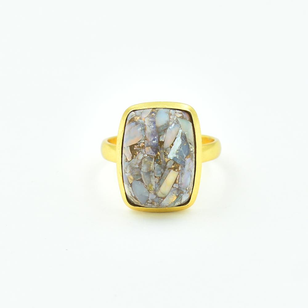 925 Solid Sterling Silver Natural Ethiopian Opal Copper Gemstone Protection Unique Designer Handmade Healing Crystal Ring