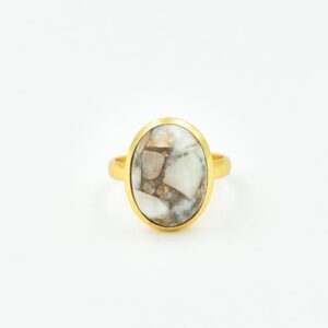 Natural Stone oval Shape White calcite Ring Wholesale Gemstone Fine Jewellery Ring 925 Solid Sterling Silver Ring