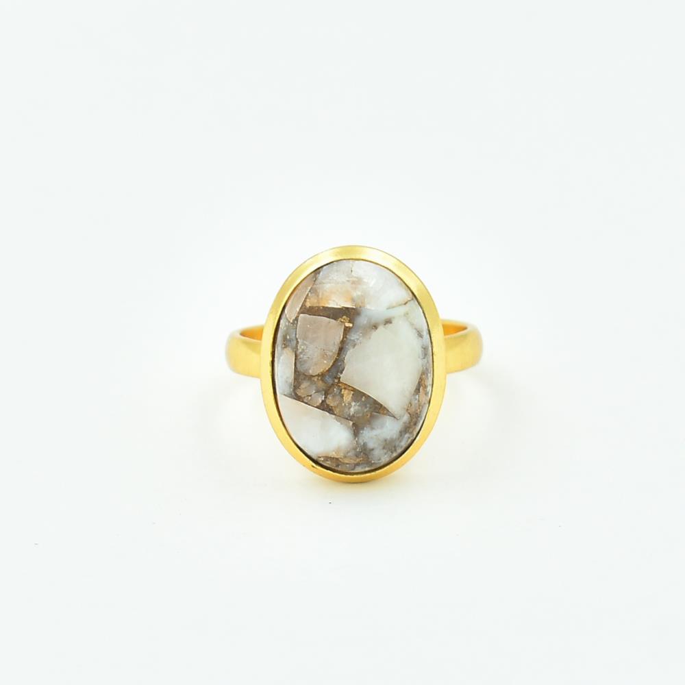 Natural Stone oval Shape White calcite Ring Wholesale Gemstone Fine Jewellery Ring 925 Solid Sterling Silver Ring