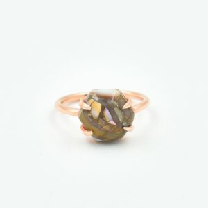 925 sterling silver natural White Shell Copper gemstone rings handmade semiprecious fine jewelry latest silver designer ring