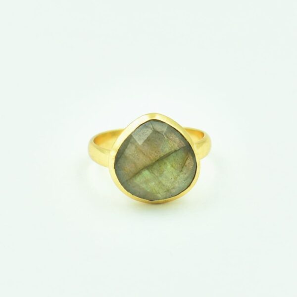 Gorgeous Natural Labradorite Gemstone 925 Sterling Silver Ring/Gold Plated Fire Gemstone Statement Ring For Wholesale Suppliers