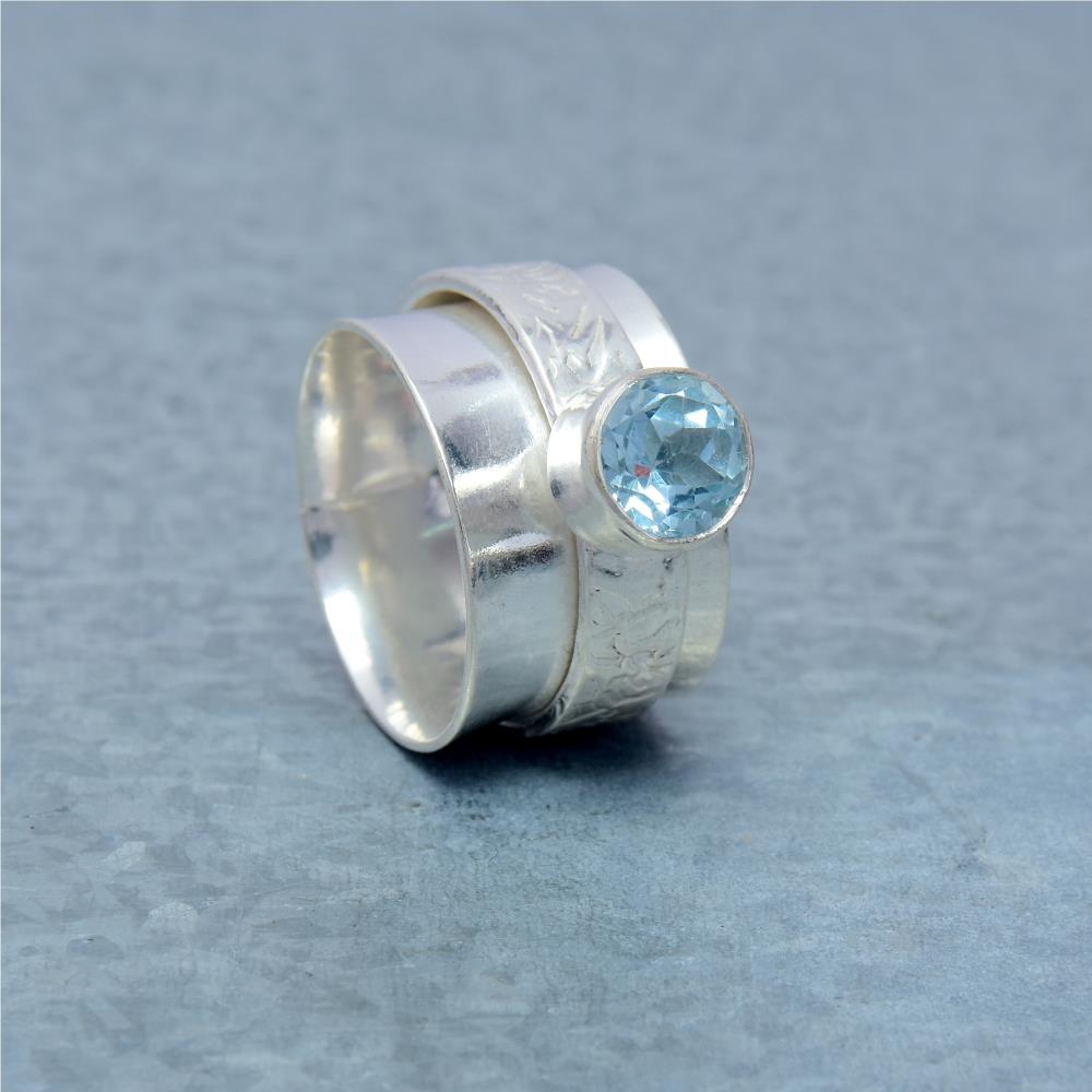Blue Topaz Spinner Ring
