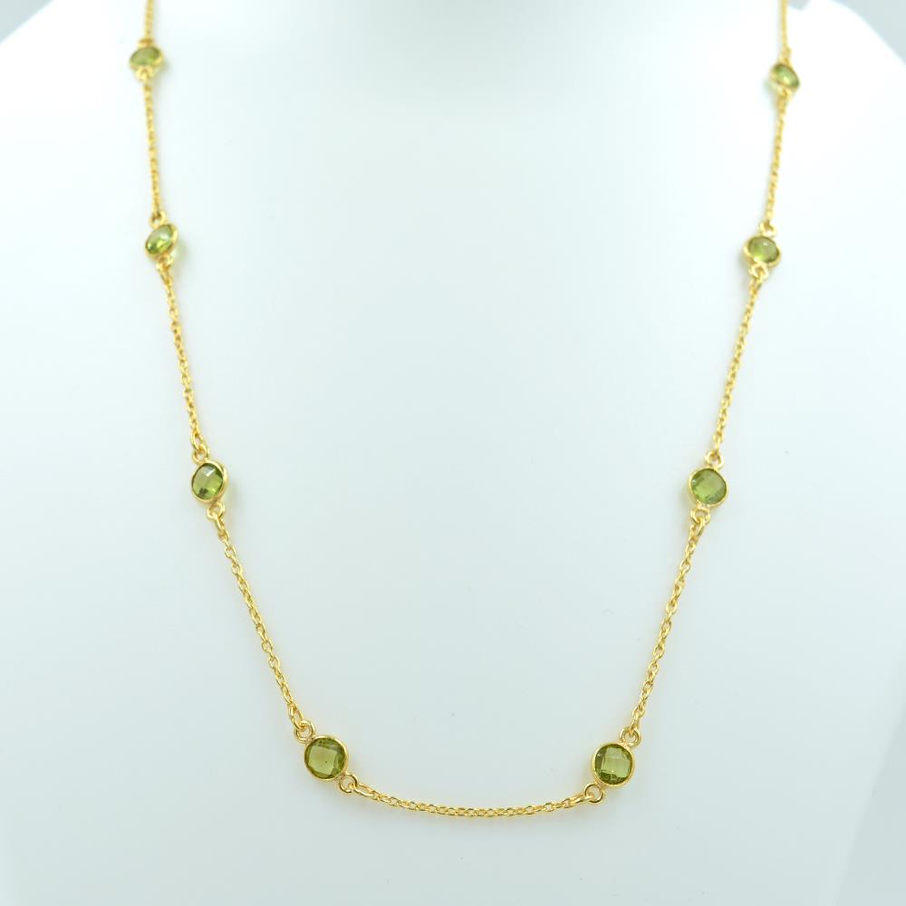 Peridot Gemstone Necklace 925 Sterling Silver