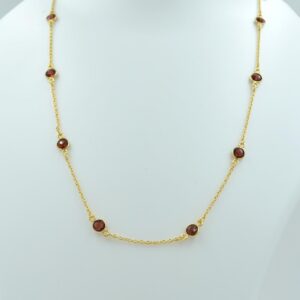 Red Garnet Gemstone Necklace 925 Sterling Silver