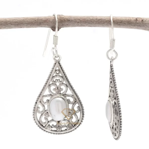 Gorgeous Natural Pearl Gemstone Dangle & Drop Earrings 925 Sterling Silver, Boho Hanging Earrings For Wholesale Suppliers