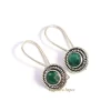 Vintage Natural Emerald Gemstone Dangle & Drop Earrings 925 Sterling Silver Earrings, Handmade Boho Earrings For Suppliers