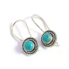 Natural Blue Turquoise Gemstone 925 Sterling Silver Fashion EarringsHandcraft Western Drop Earrings For Wholesale Suppliers