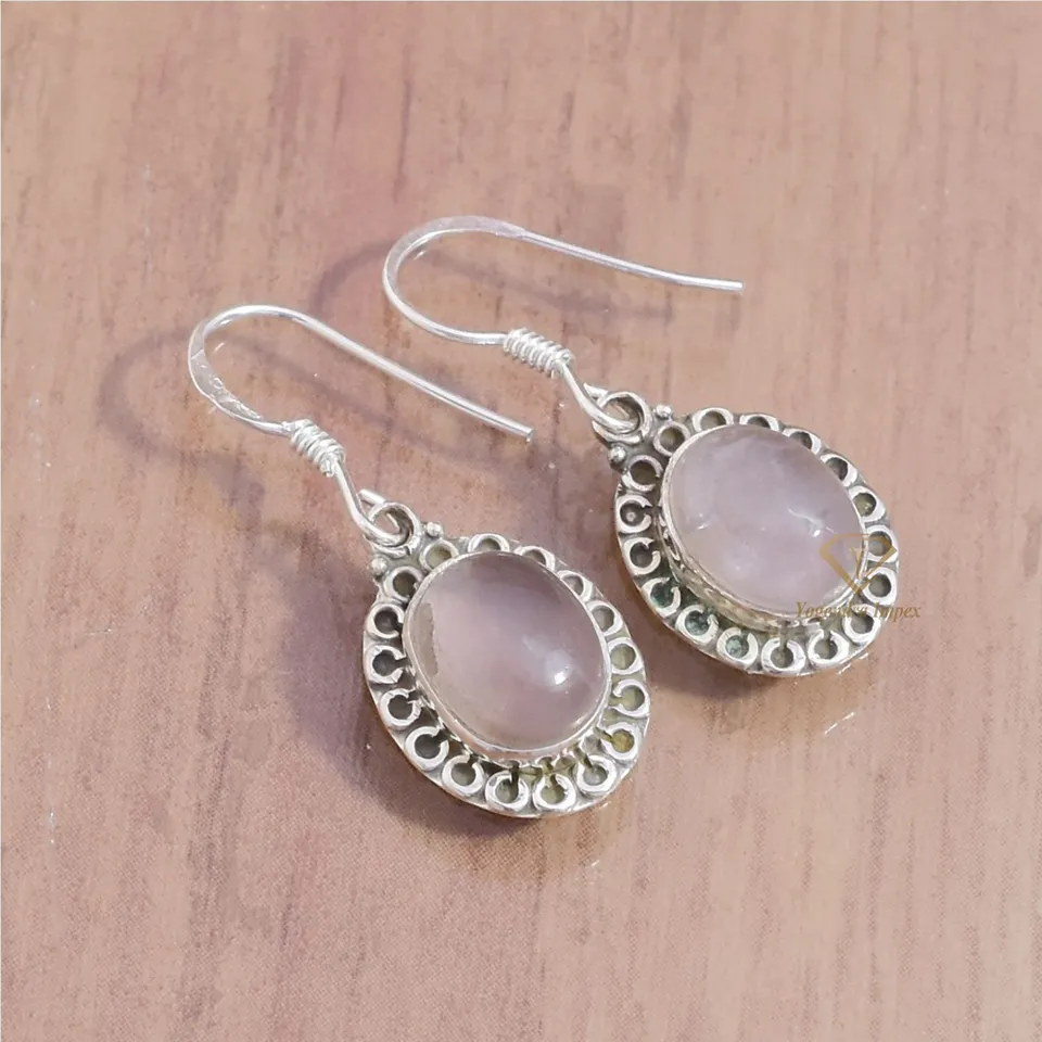 Elegant Oval Shape Natural Purple Amethyst Gemstone Earrings/ 925 Sterling Silver Purple Earrings For Manufacturer & Suppliers