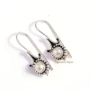 Gorgeous Round Pearl Gemstone Drop & Dangle Earrings 925 Sterling Silver, Wholesale Handmade White Gemstone Earrings Jewelry