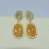 Multi Sapphire Gemstone Drop & Dangle Earring Sterling Silver Gold Plated Classy Earring For Wholesale Suppliers & Manufacturer