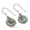 Natural Labradorite Gemstone 925 Solid Sterling Silver Jewelry Earrings