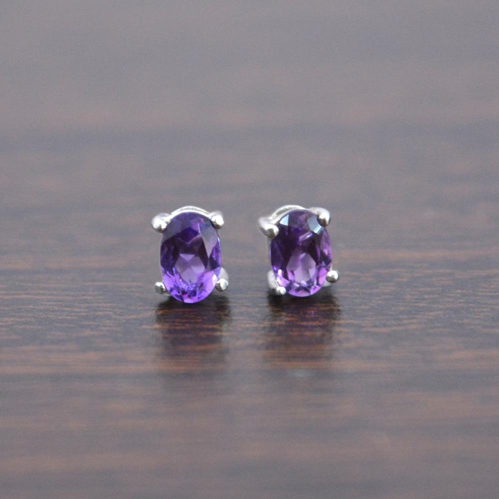 Amethyst stud earrings