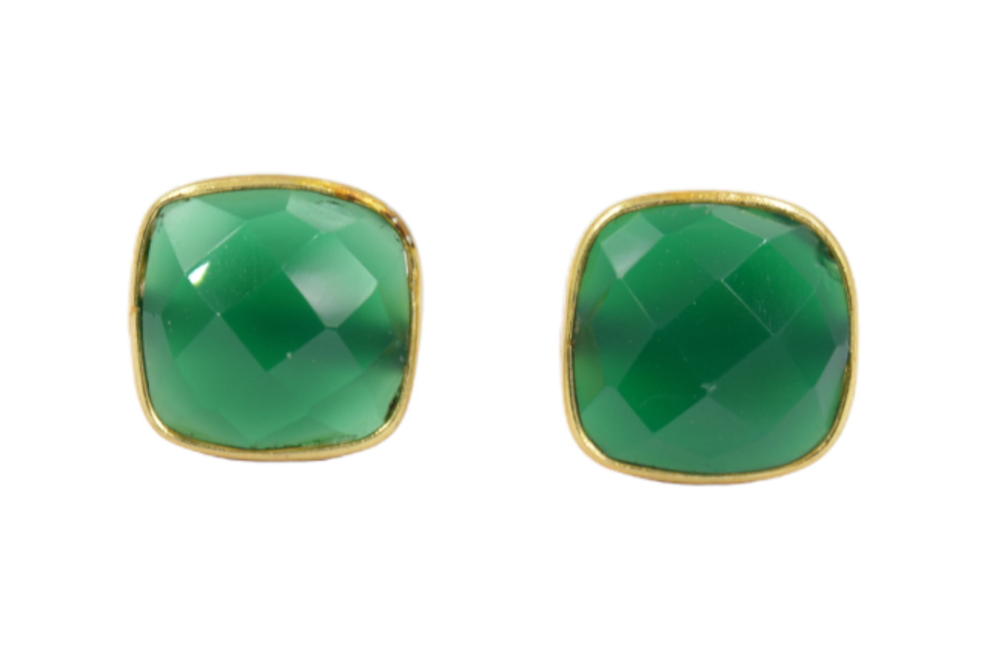 high quality Green Onyx gemstone earring 2023 Wholesale fashion jewelry 925 solid silver crystal glittering stud earrings