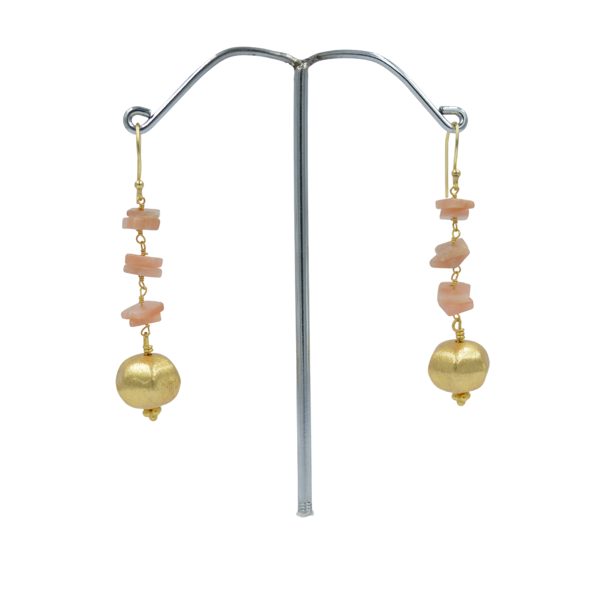 sunstone gemstone earrings hook earring for women fashion boho stone drop earrings drop shipping by Indian supplier