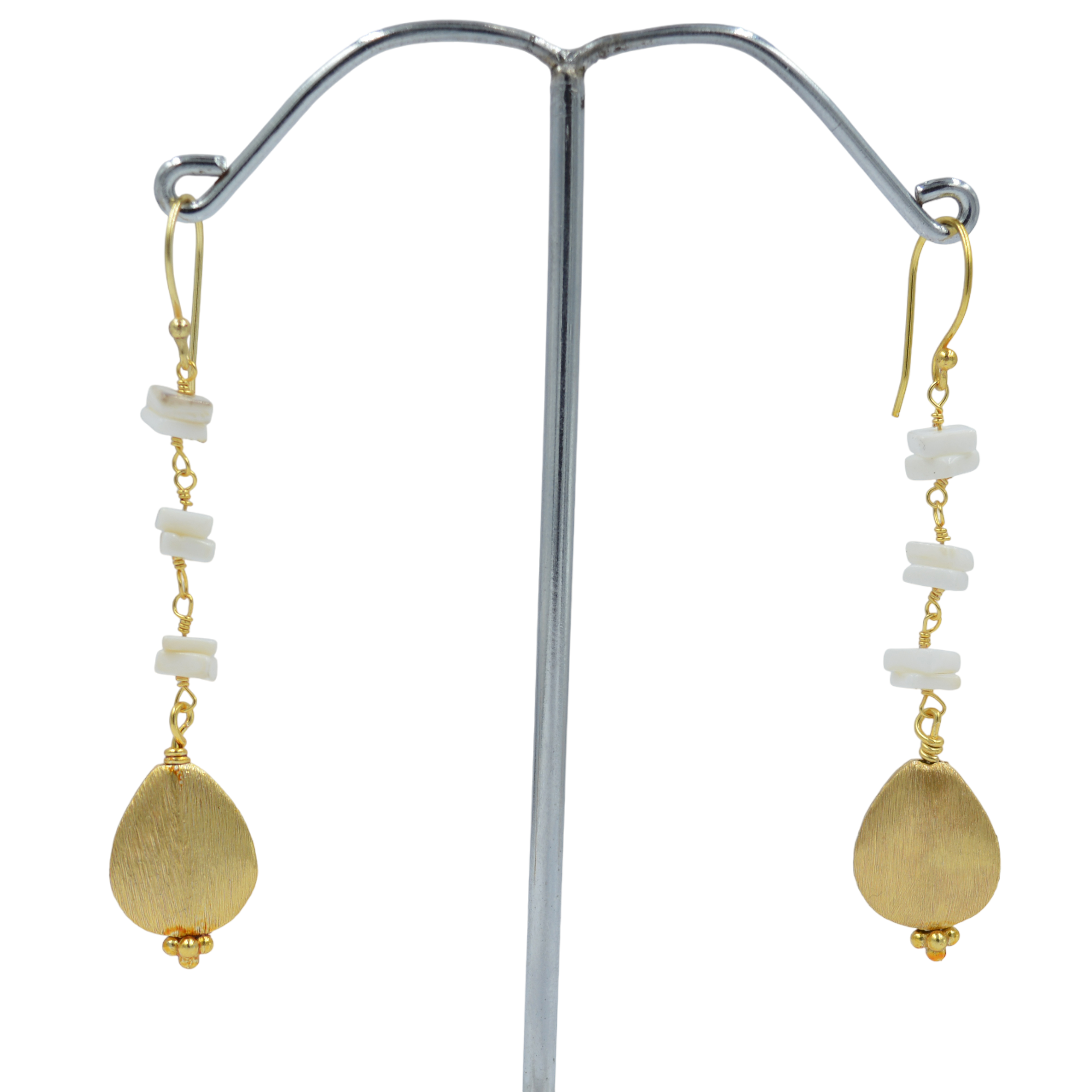 white agate gemstone dangle earring bezel rough charm dangle drop earring women everyday wear handmade jewelry hook earrings
