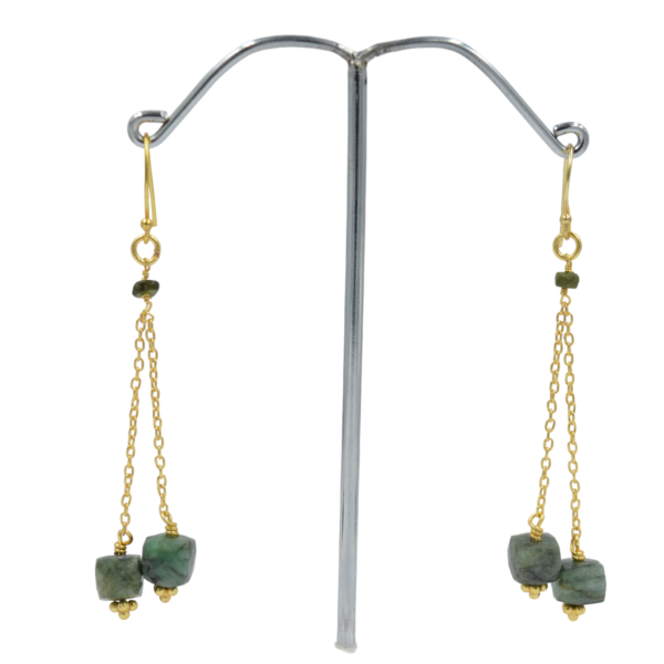 Natural Dyed emerald Gemstone drop Earrings 925 Solid Sterling Silver Jewelry Earrings Beautiful earrings for women