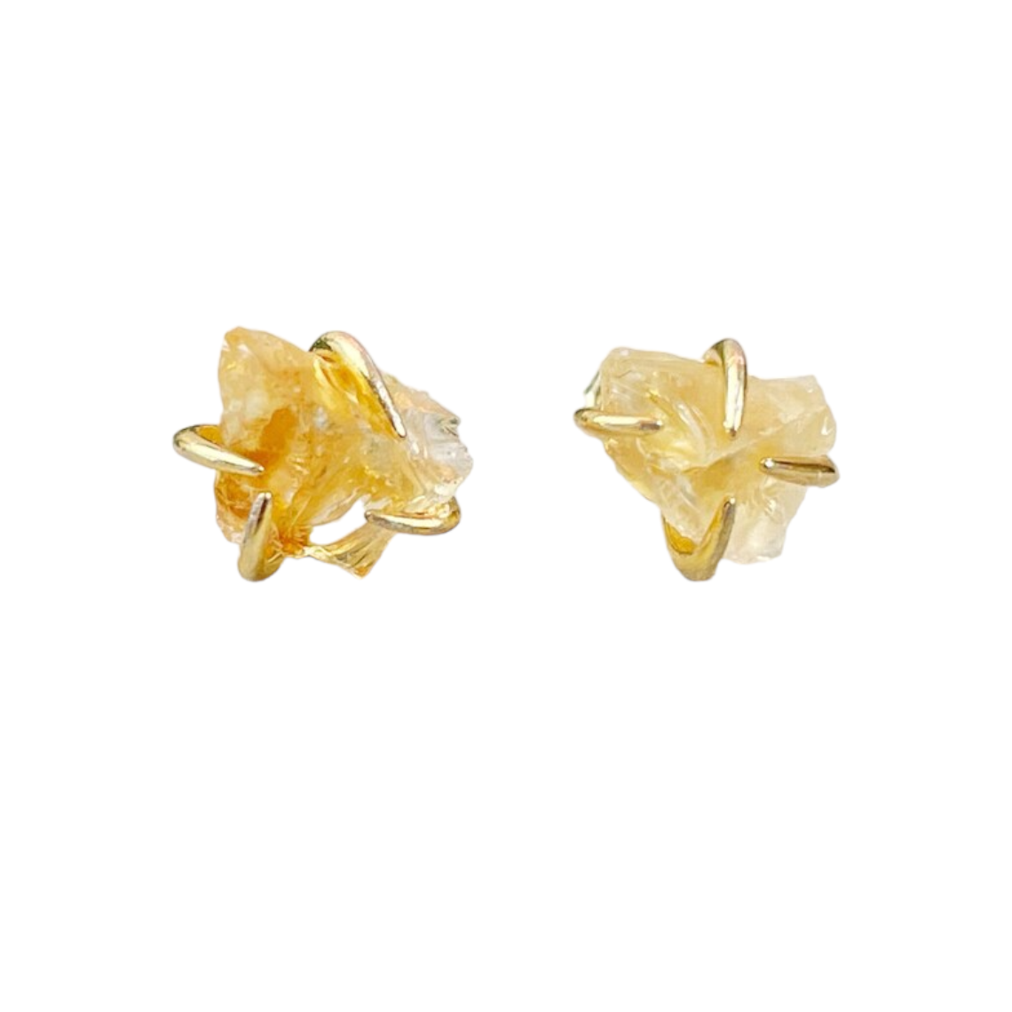 Natural Citrine Gemstone 925 Sterling Silver Stud Earrings rough Shape CZ Stud Earrings For Wholesale Suppliers
