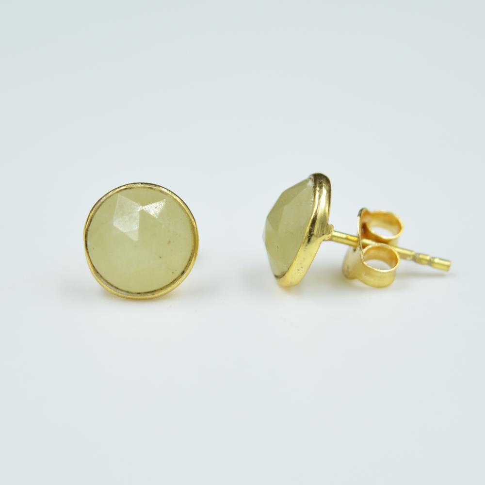 Natural Green sapphire Gemstone stud Earrings 925 Solid Sterling Silver Jewelry Earrings Beautiful Green sapphire earrings