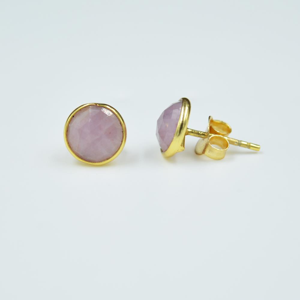 Natural Gemstone Pink sapphire 925 Silver Earrings Excellent Quality Gemstone stud Earrings With Natural Gemstones