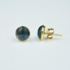 925 Silver Collection round Cut Bezel Gemstone Moss Kaynite Studs Woman Earring Moss Kaynite Stud Earrings - February Birthsto