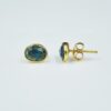 Luxury Fashionable Moss Kaynite Raw Stud Earring Attractive 925 Silver Gold Plated bezel Set Stud Earring for gift