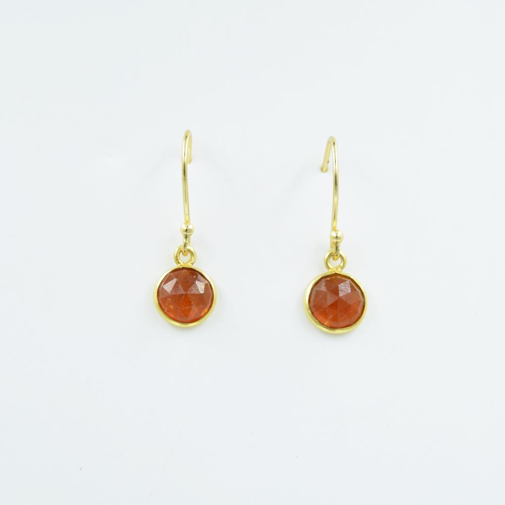 Wholesale Silver Orange Kaynite Gemstone Drop & Dangle Earrings 925 Sterling Silver orange Gemstone Hook Earrings For Women