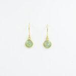 Round Shape Natural Green Kaynite Gemstone 925 Sterling Silver Earring White Gemstone Drop & Dangle Earrings Jewelry For Women