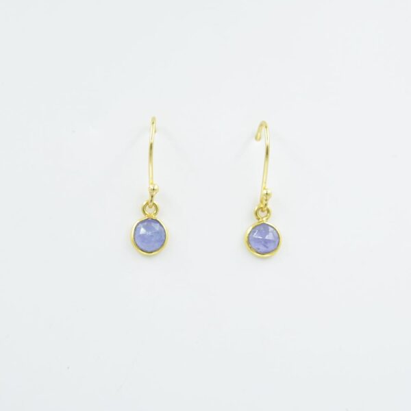 Natural Tanzanite Gemstone Drop & Dangle Earrings High Quality round Shape Hook Earrings Jewelry For Wholesale Suppliers