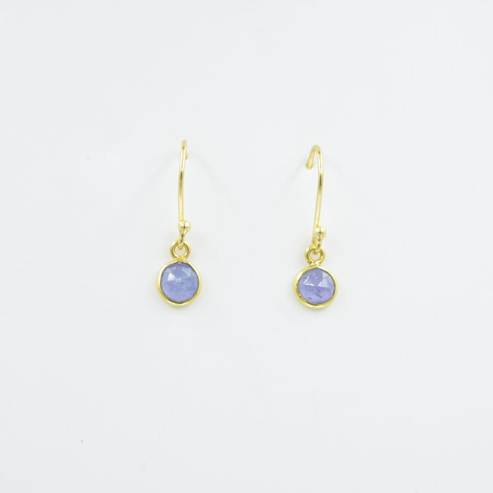 Natural Tanzanite Gemstone Drop & Dangle Earrings High Quality round Shape Hook Earrings Jewelry For Wholesale Suppliers