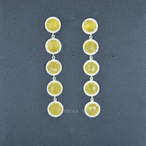 Classic 925 Sterling SilverYellow Monalisa With cz Drop And Dangle Earrings Dainty Statement Earrings Jewelry Making For Woman