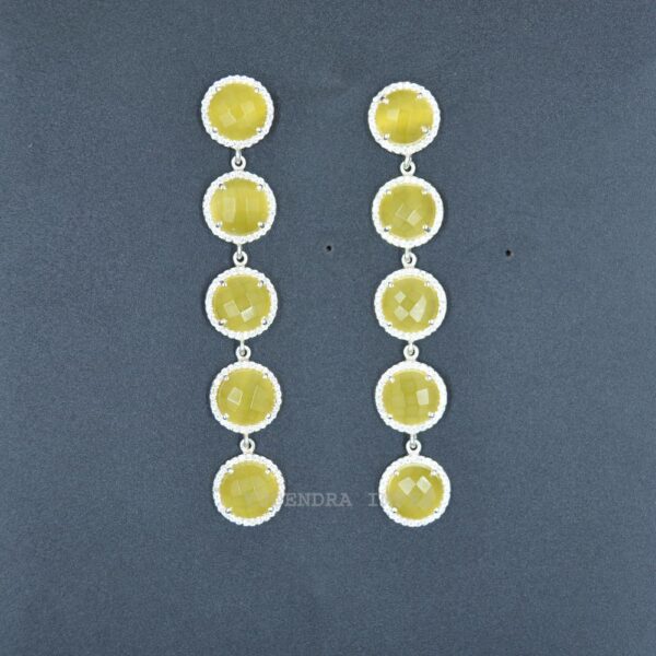 Classic 925 Sterling SilverYellow Monalisa With cz Drop And Dangle Earrings Dainty Statement Earrings Jewelry Making For Woman