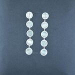White Monalisa With Cz dangle Earrings for Women Natural 925 Sterling Silver Boho Earrings Handmade Silver Drop Earrings for he